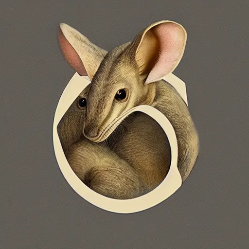 Image similar to circular logo of a muad'dib jerboa from dune