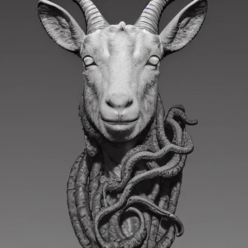 Image similar to medusa as a goat