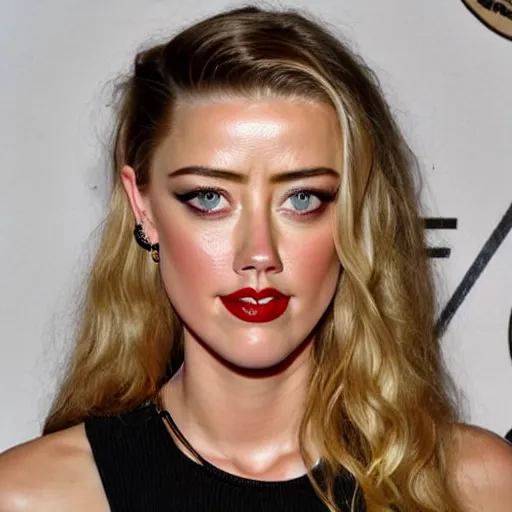 Image similar to gourd with face of amber heard hybrid intercross mix as a gourd