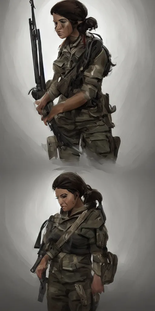 Image similar to A female peshmerga turning into a warewolf, art by Sam Weber, digital painting, trending on Artstation