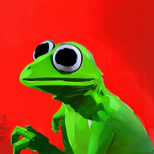 Prompt: greg manchess portrait painting of kermit the frog as overwatch character, medium shot, asymmetrical, profile picture, organic painting, sunny day, matte painting, bold shapes, hard edges, street art, trending on artstation, by huang guangjian and gil elvgren and sachin teng