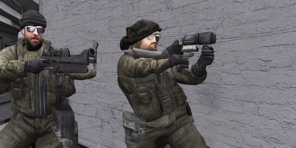 Prompt: sam hyde in counter strike : global offensive, high detail, high quality, intricate detailing