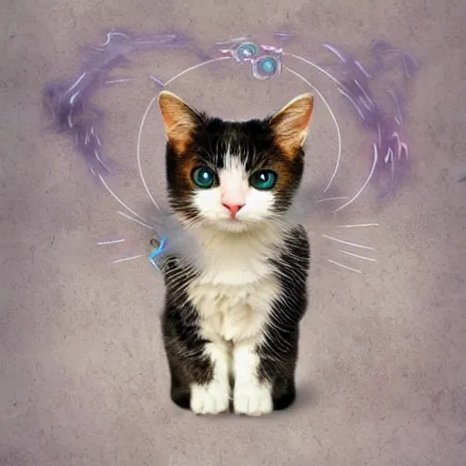 Image similar to strange attractor, but with cats in cyberspace, fantasy