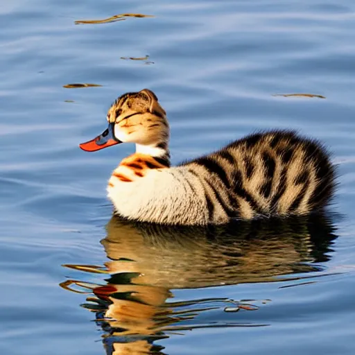 Image similar to a feline duck - cat - hybrid, animal photography, wildlife photo