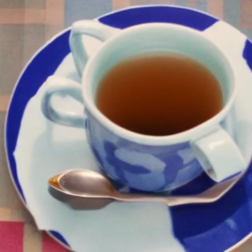 Prompt: blues clues having a cup of tea