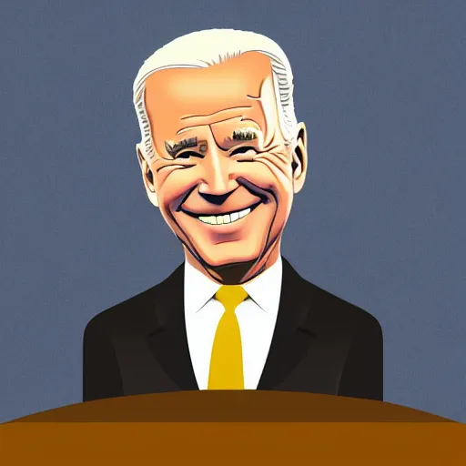 Image similar to illustration of Joe Biden in the style of Stan Kelly