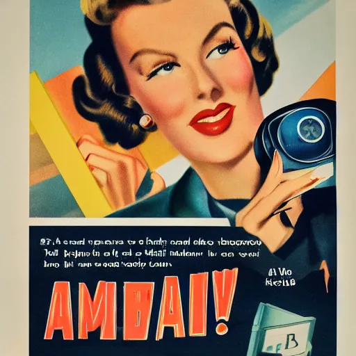 Image similar to iphone, advertising from 1 9 4 0 s america, 4 k, detailed