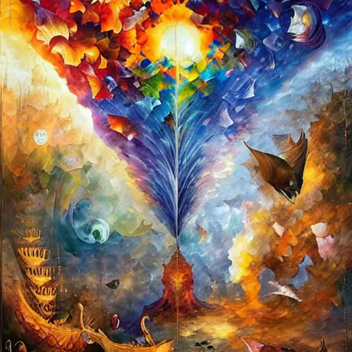 Image similar to art by android jones, james christensen, rob gonsalves, leonid afremov and tim white