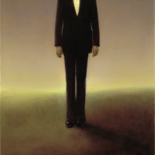 Prompt: presidential portrait of joe biden as slenderman, by beksinski, bosch, jon mcnaughton, rembrandt, and gammell