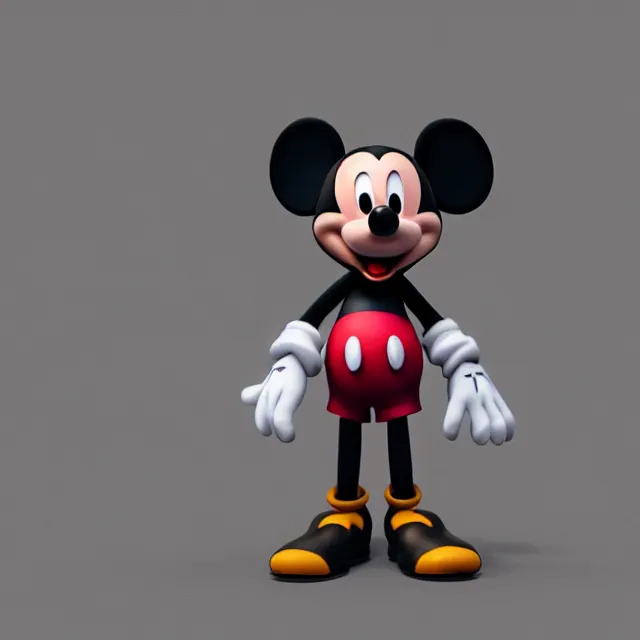 Prompt: ultra realistic mickey mouse in the style of balenciaga, dark cinematic, volumetric, realistic, 3 d render, cinematic lighting, ray tracing, cinematic, unreal engine 5, unreal engine render, octane render, hyper realistic, photo, 8 k