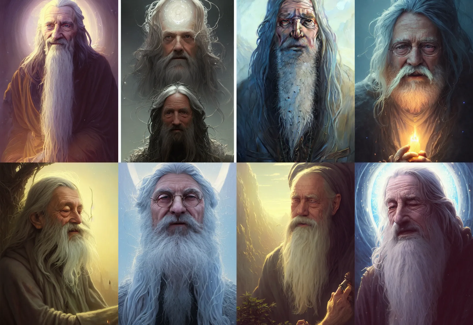 Prompt: highly detailed portrait of a very old wizard with long hairs, stephen bliss, unreal engine, fantasy art by greg rutkowski, loish, rhads, ferdinand knab, makoto shinkai and lois van baarle, ilya kuvshinov, rossdraws, tom bagshaw, alphonse mucha, global illumination, radiant light, detailed and intricate environment