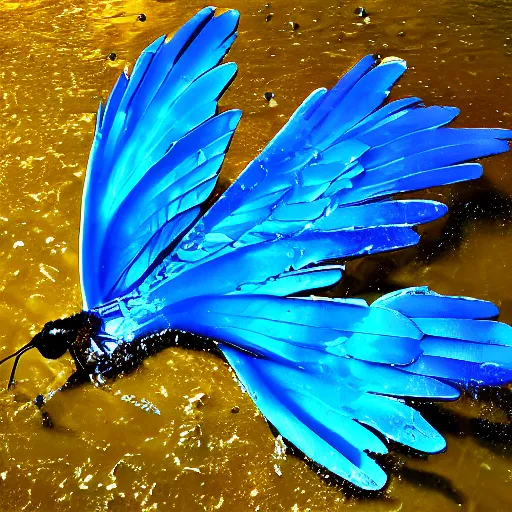 Prompt: wings made of water