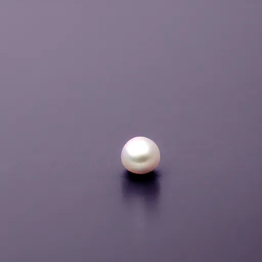 Prompt: a single pearl floating in gray space