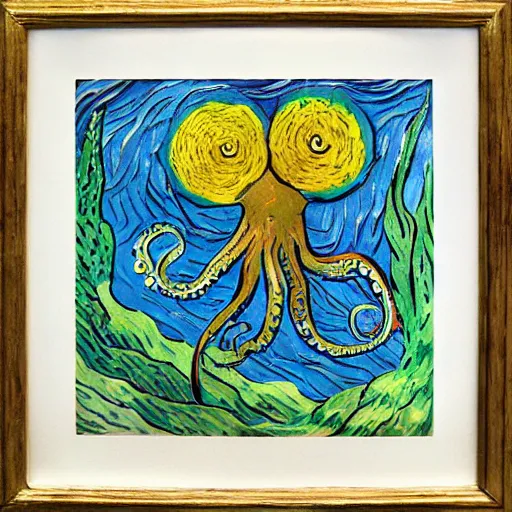 Prompt: van gogh style octopus