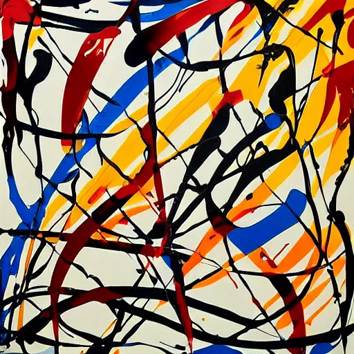Prompt: abstract paint splatter art by lyubov popova, jackson pollock, inspirational, award winning, wild, free, wonder, fun