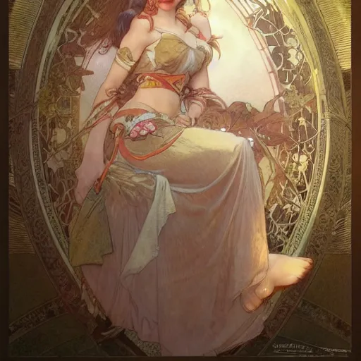 Image similar to beautiful lifelike award winning pencil illustration of sena robin ウイッチハンターロヒン trending on art station artgerm greg rutkowski alphonse mucha museum quality cinematic atmospheric