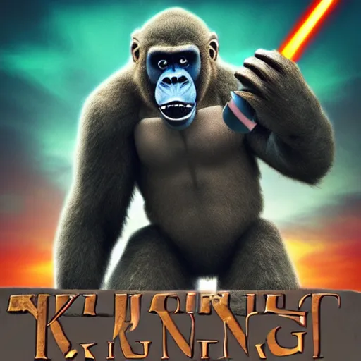 Prompt: jedi master king kong