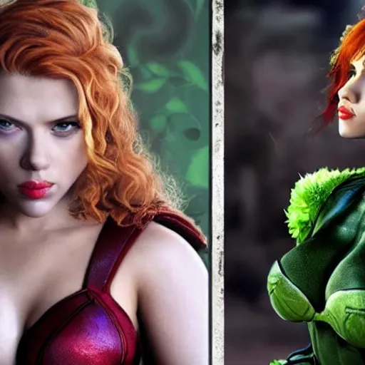 Image similar to Scarlett Johansson as Ivy from Soul Calibur