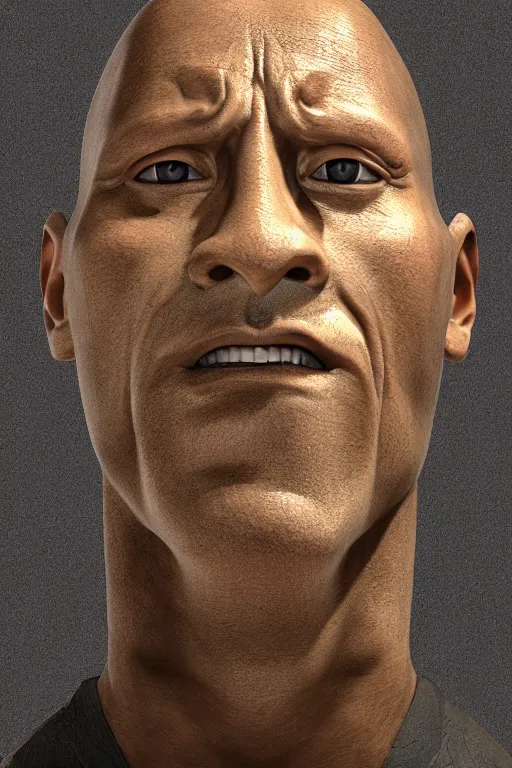 Image similar to (Dwayne Johnson carved anthracite portrait) sculpture by Rodin, ethereal, cinematic, weta workshop, ray trace, Zbrush, 3d sculpture, glow, cinematic, low light, photorealistic, volumetric, realistic, octane render, golden ratio, law of thirds, studio lighting, rim light, photo-bash, 8k post-production, hyperrealism, 80mm lens