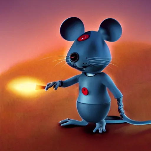 Image similar to cyborg mouse pixar