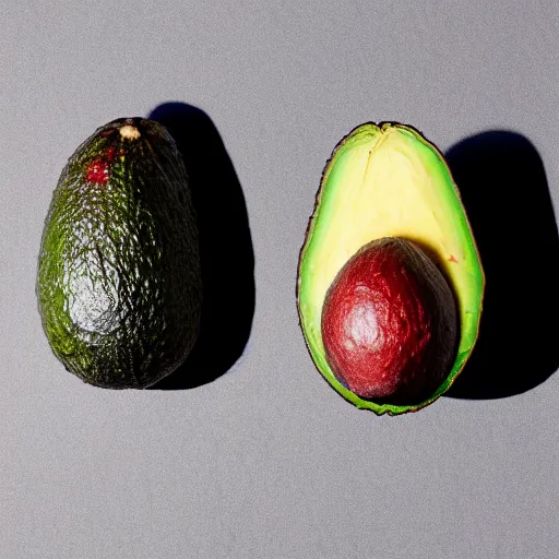 Image similar to four avocados in a row, studio photography, professional photograph, white background, studio lighting