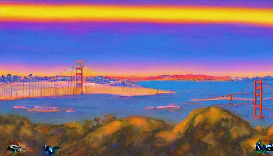 Image similar to sunset over the san francisco bay area by lisa frank