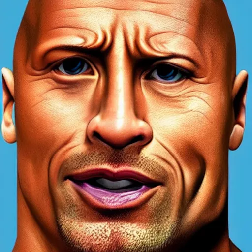 Prompt: dwayne johnson face that created from colorful marbles