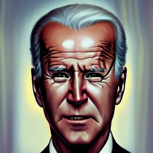 Prompt: joe biden character portrait, concept art, intricate details, highly detailed photorealistic portrait in the style of adam hughes, seseon yoon, artgerm and warren louw