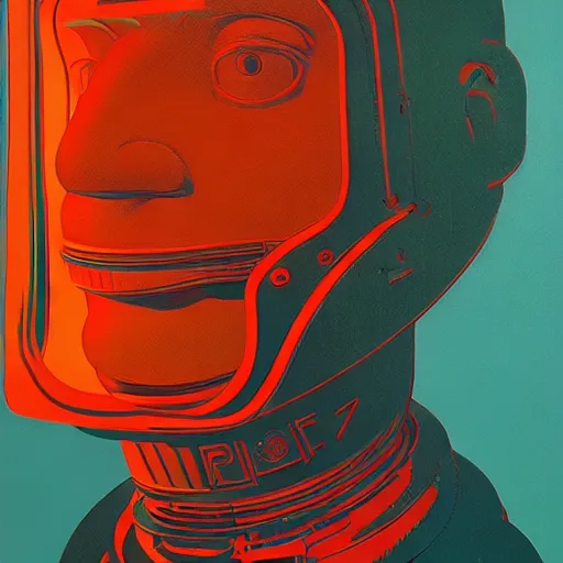 Prompt: portrait of an Astronaut by Andy warhol and Petros Afshar and Beeple, Edward Hopper and James Gilleard, Zdzislaw Beksinski, Mark Ryden, Wolfgang Lettl highly detailed
