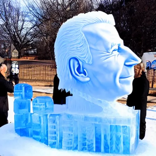 Image similar to joe biden ice sculpture