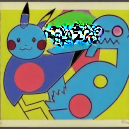 Image similar to pokemon drawn by andy warhol and kandinsky, weird pokemon, mystery pokemon, intricate detailed painting, illustration sharp detail, manga 1 9 9 0