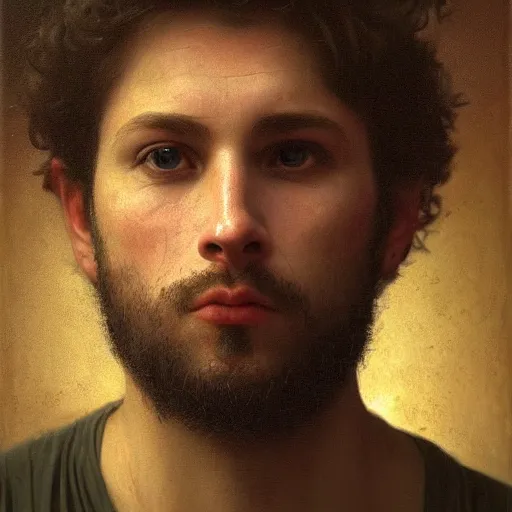 Prompt: hyperrealistic oil painting of a sad man, big oil paint drips, dim volumetric lighting, 8 k octane beautifully detailed render, post - processing, portrait, extremely hyper - detailed, intricate, epic composition, cinematic lighting, masterpiece, by william - adolphe bouguereau, trending on artstation, very very detailed, masterpiece, stunning,