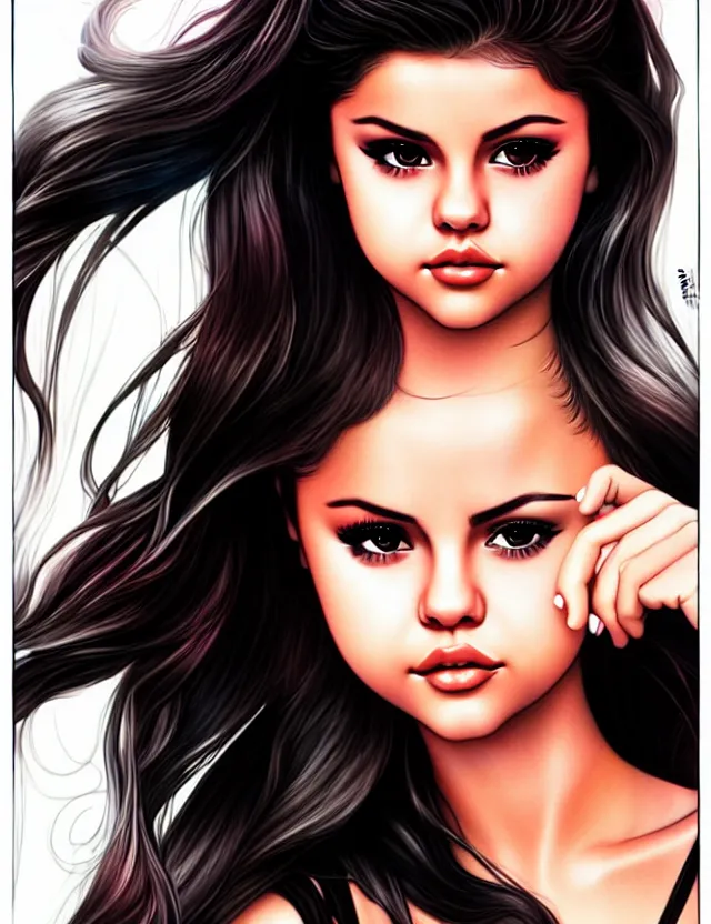 Image similar to Selena Gomez by Artgerm