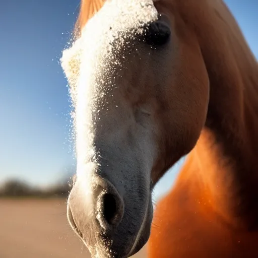 Image similar to horse snorting white powder