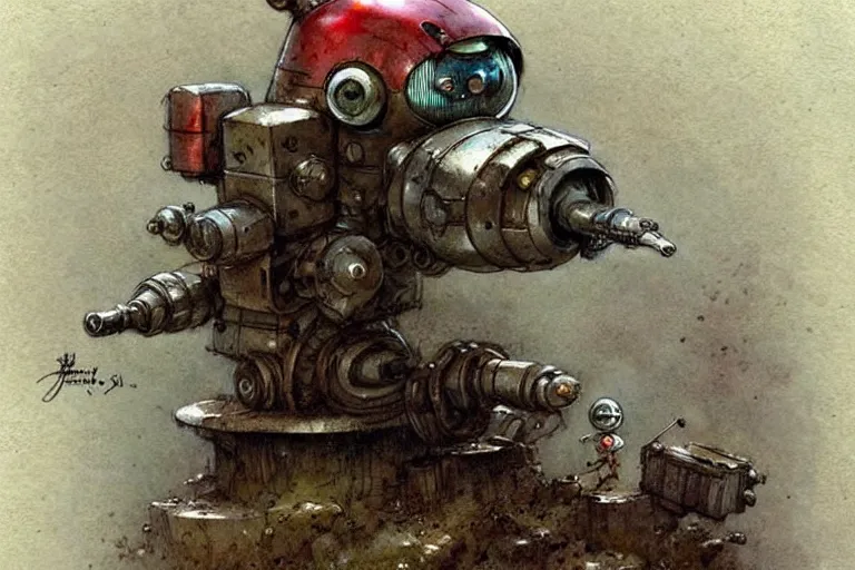 Image similar to adventurer ( ( ( ( ( 1 9 5 0 s retro future robot mouse tunneling boring machine. muted colors. ) ) ) ) ) by jean baptiste monge!!!!!!!!!!!!!!!!!!!!!!!!! chrome red