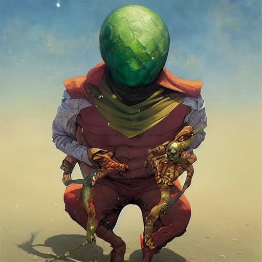 Image similar to Mysterio, artwork by Esao Andrews,