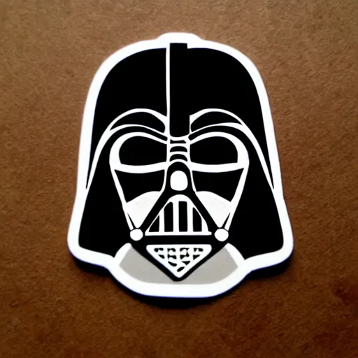 Image similar to symmetrical die cut sticker, darth vader