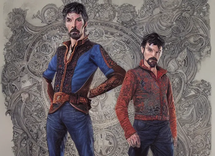 Image similar to a highly detailed intricate portrait of stephen strange, james gurney, james jean