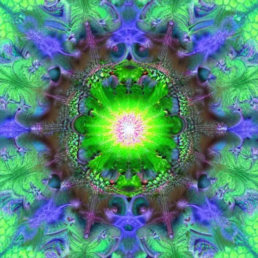 Prompt: a psychedelic fractal moss, fractal, mandelbrot, style david normal