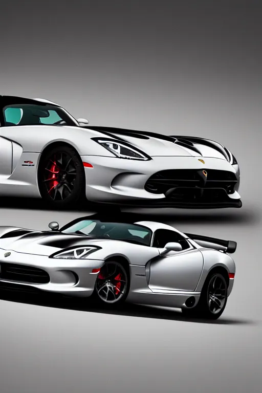 Image similar to Dodge Viper GTS crossed with a Lamborghini Aventador, studio lighting, high resolution, award winning.