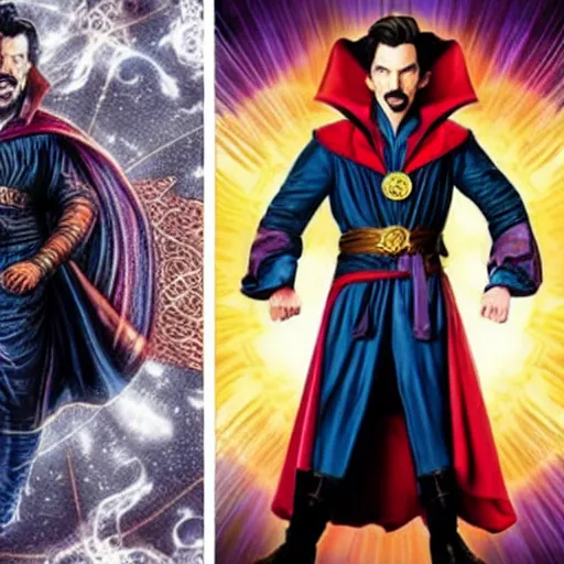 Image similar to doctor strange wearing female clothes