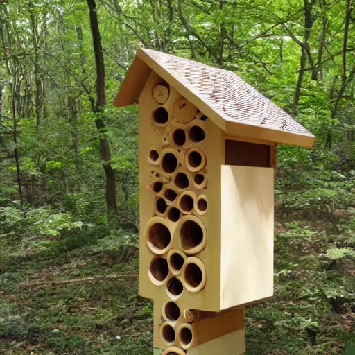 Prompt: insect hotel designed by Frank Lloyd Wright