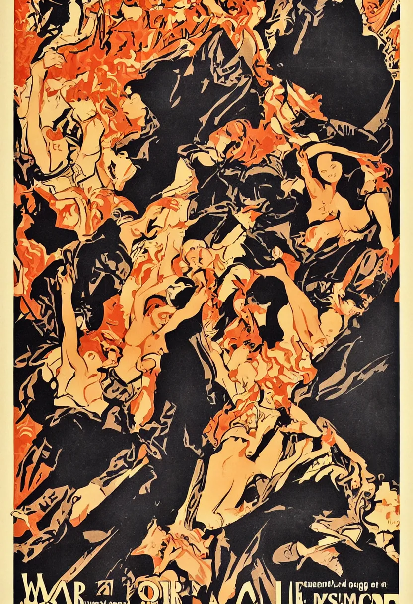 Prompt: art nouveau war propaganda poster
