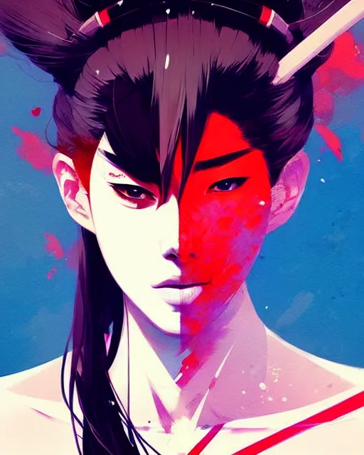 Image similar to a ultradetailed beautiful panting of a stylish woman samurai, by conrad roset, greg rutkowski and makoto shinkai, trending on artstation