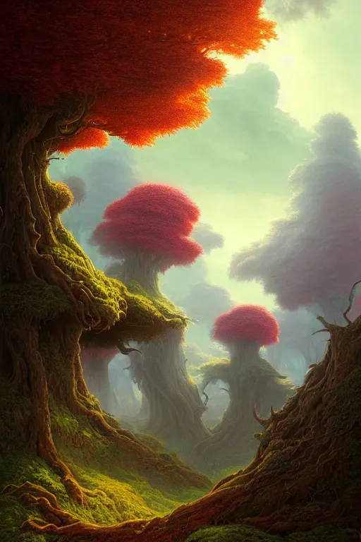 Image similar to a beautiful digital illustration painting of a detailed roots, fantasy druid realm by benoit b. mandelbrot, steven belledin, martin johnson heade, lee madgwick, caspar david friedrich, and david rios ferreira. 8 k resolution trending on artstation concept art digital illustration