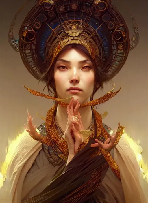 Prompt: : osanyin god fantasy, fantasy magic, , intricate, sharp focus, illustration, highly detailed, digital painting, concept art, matte, art by WLOP and Artgerm and Greg Rutkowski and Alphonse Mucha, masterpiece