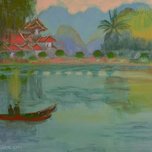 Prompt: Luang Prabang in the style of Monet - n 5