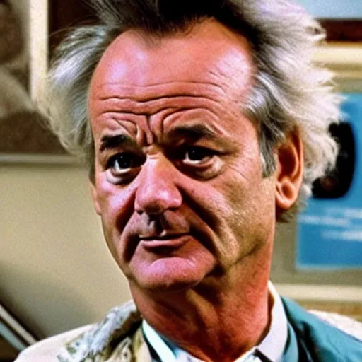 Prompt: bill murray as doctor emmett brown