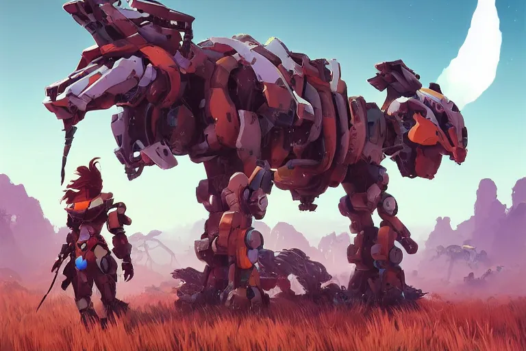 Image similar to grazer machine mecha animal beast robot of horizon forbidden west horizon zero dawn bioluminiscence, behance hd by jesper ejsing, by rhads, makoto shinkai and lois van baarle, ilya kuvshinov, rossdraws global illumination