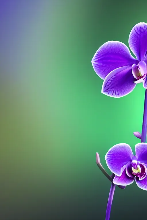 Image similar to a purple and blue orchid, a computer rendering by agnes lawrence pelton, featured on polycount, computer art, rendered in cinema 4 d, octane render, rendered in maya